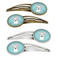 Carolines Treasures Checkerboard Blue Westie Barrettes Hair Clips, Set of 4, 4PK BB1164HCS4